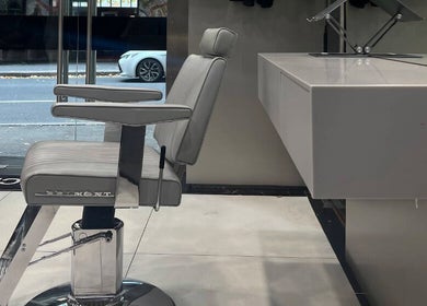 Modern salon chair at BY FRANCE in Sydney, New South Wales, AU, showcasing sleek design and comfort.