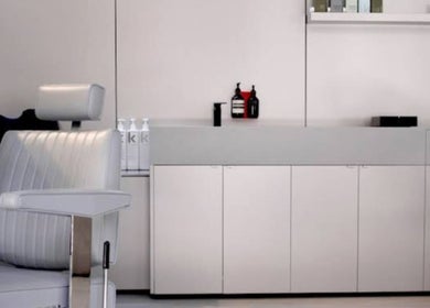 Modern salon interior at BY FRANCE, Sydney, New South Wales, AU showcasing sleek design and professional tools.