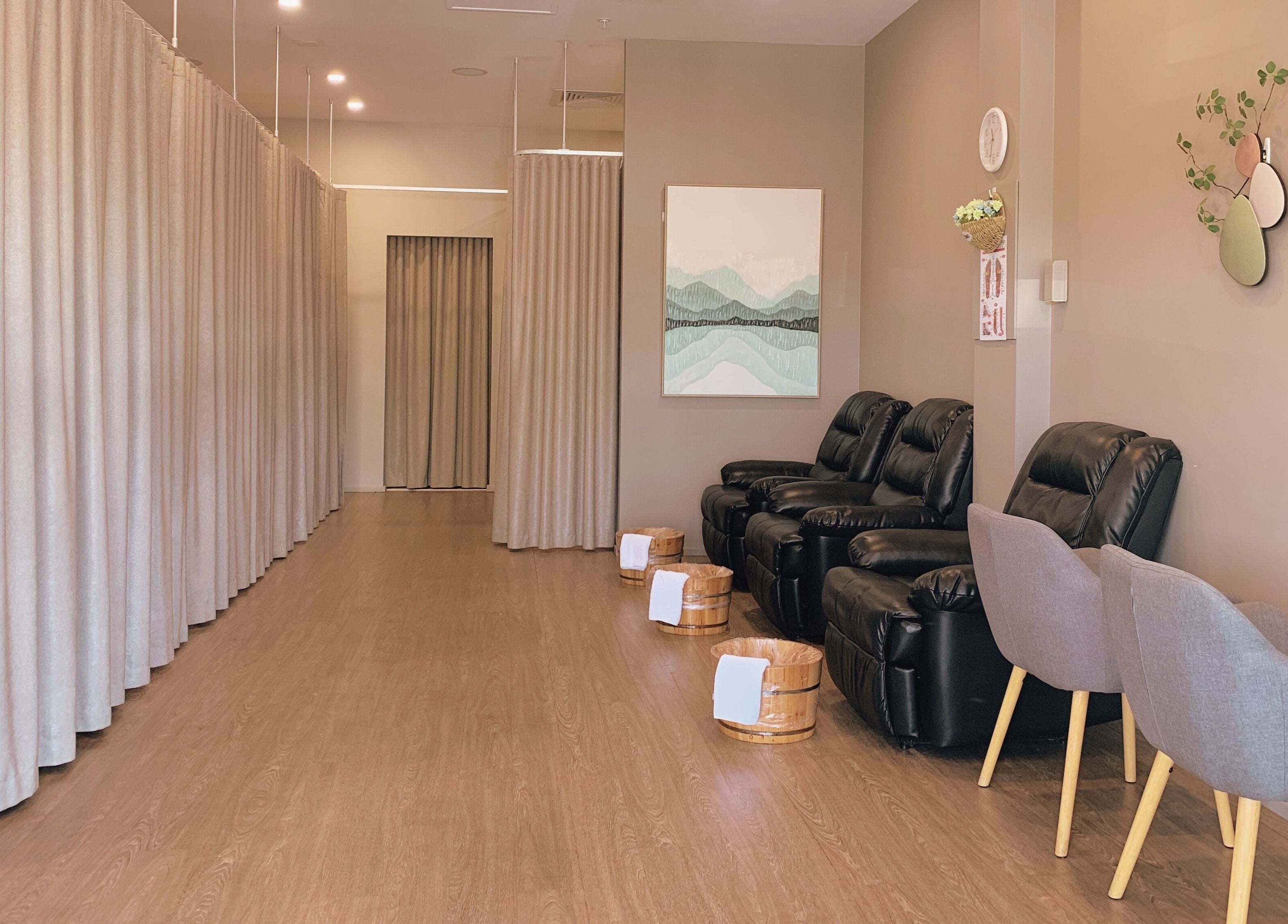 Relaxing massage chairs at A1 Massage in Joondalup, Western Australia, AU, offering a tranquil ambiance.