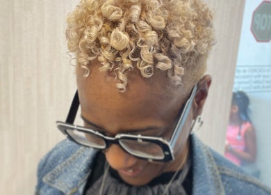Elegant curly hairstyle at Studio 23 Luxe, Cranbury, New Jersey. Visit us at 3 Old Trenton Road, Suite 4.