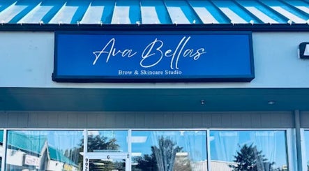 Exterior sign of AvaBellas Brow & Skincare Studio in Bonney Lake, Washington, US.