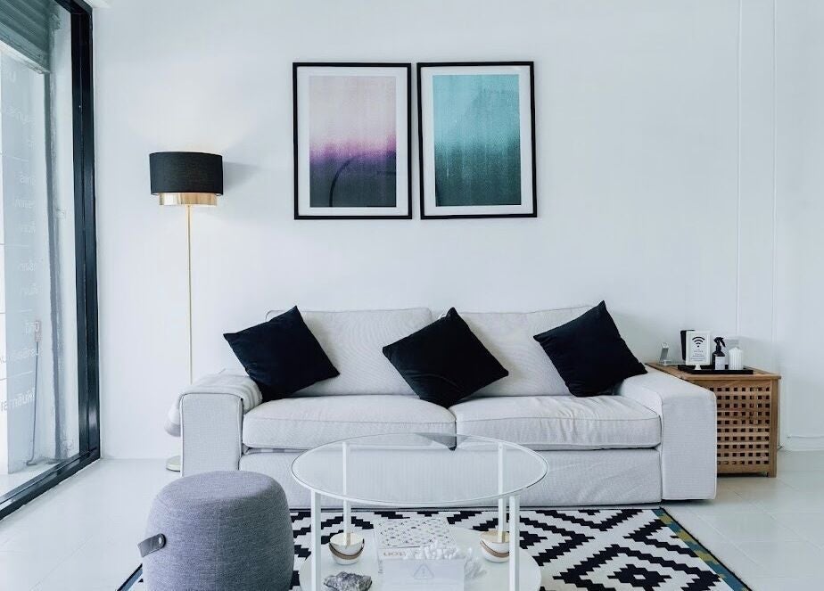 Modern lounge area at Velvet Waxing, Phuket, Phuket, TH, featuring minimalist decor and stylish seating.