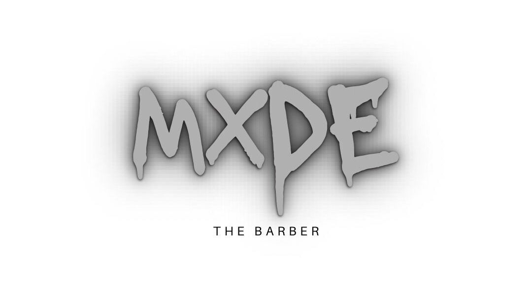 Modethebarber logo in bold grey letters, Melbourne, Victoria, AU.
