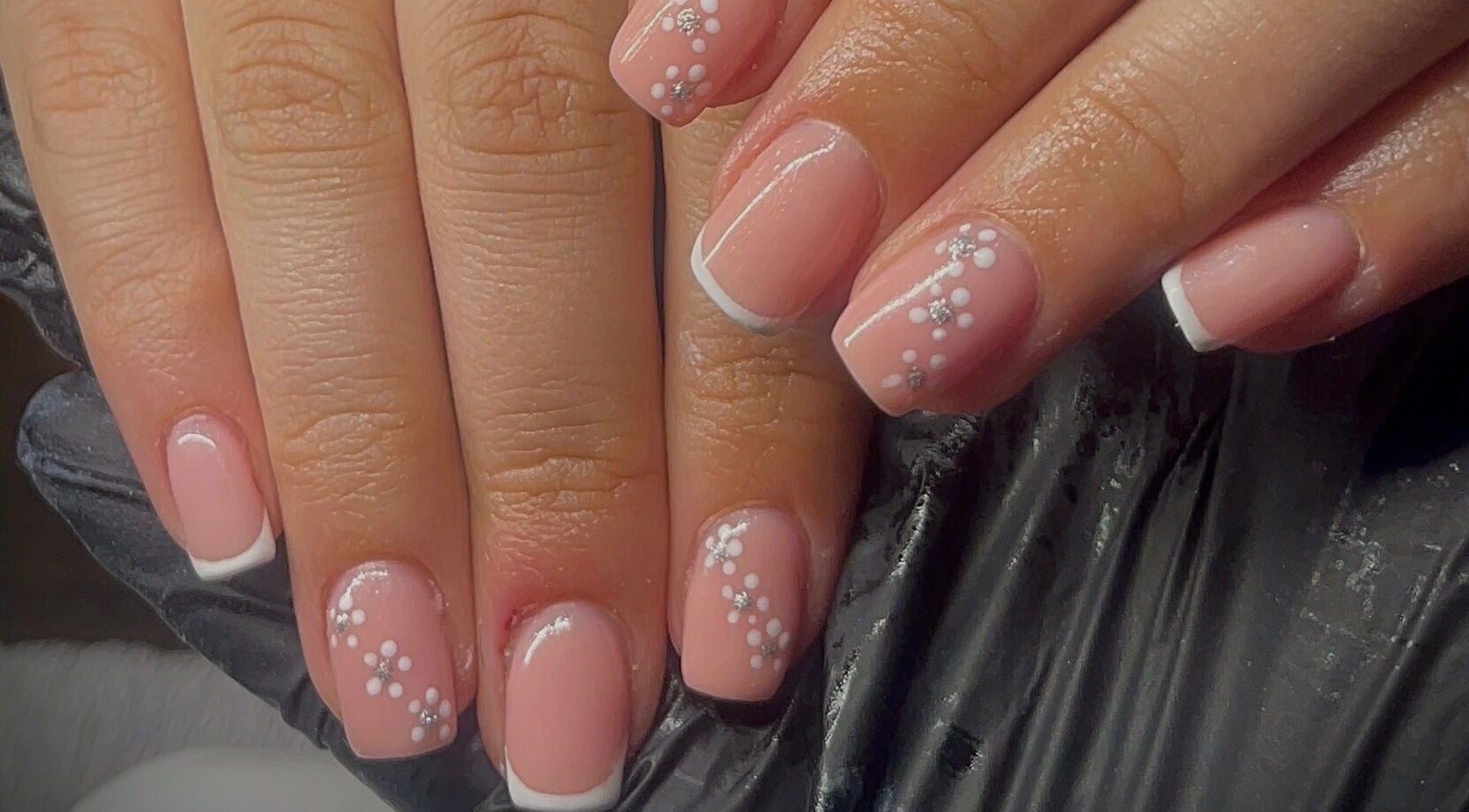 Elegant floral nail art at Beauty By Neve in Dalton-in-Furness, England. Perfect for stylish manicures.