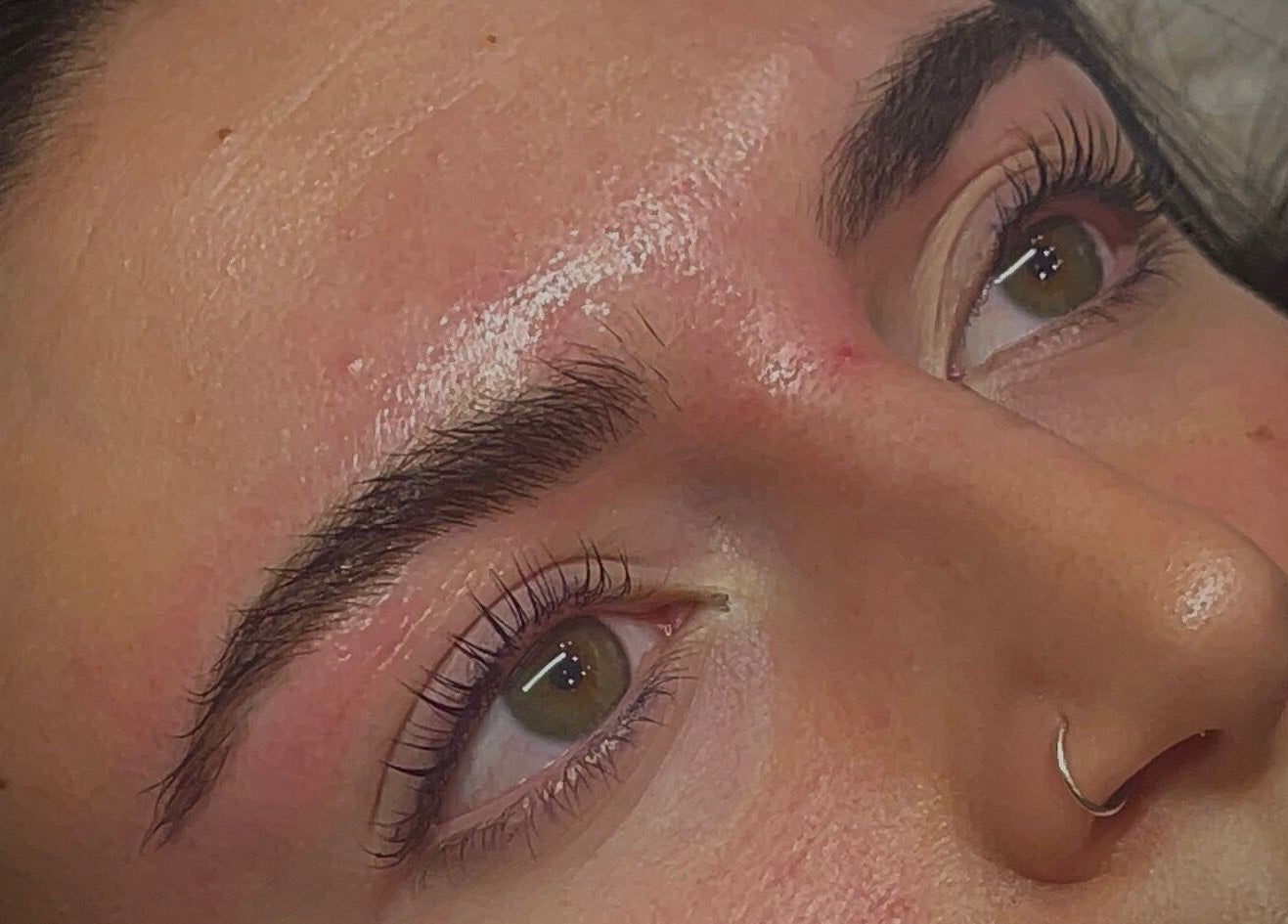 Close-up of well-shaped eyebrows at Beauty By Neve, Dalton-in-Furness, England, GB.