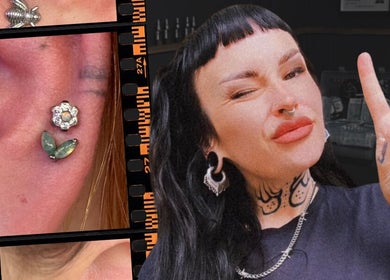 Unique piercings at Piercings By Hannah Fleur, Milton Keynes in Newport Pagnell, England. Trendy floral designs.