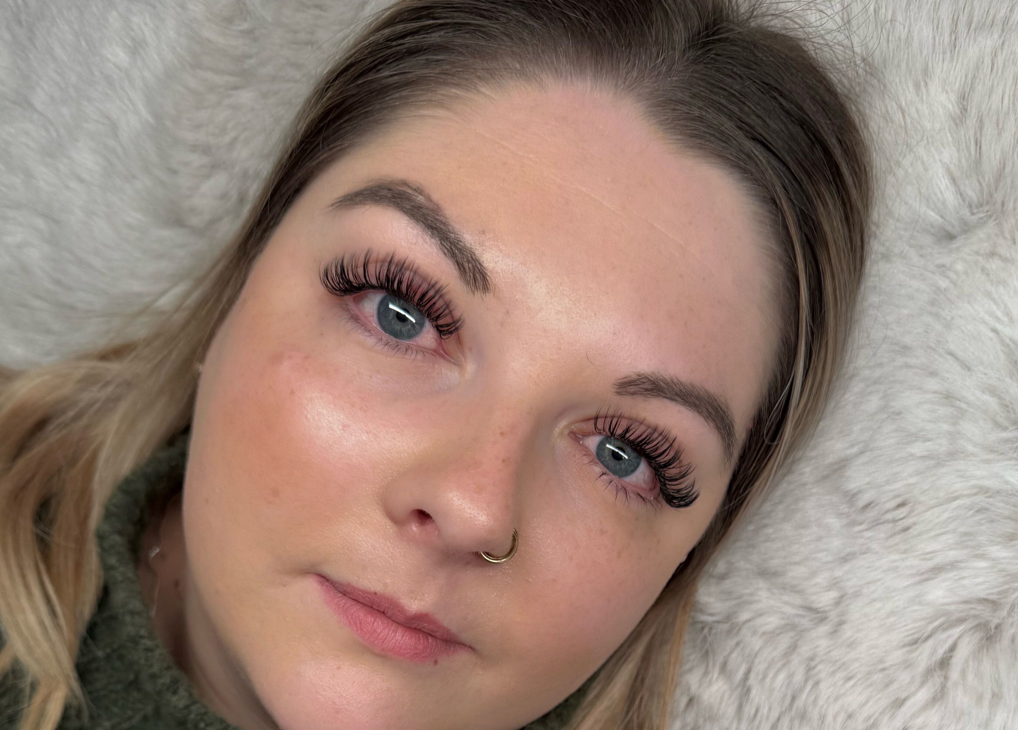 Close-up of luxurious eyelash extensions at Lashed Up, Swindon, England, GB.