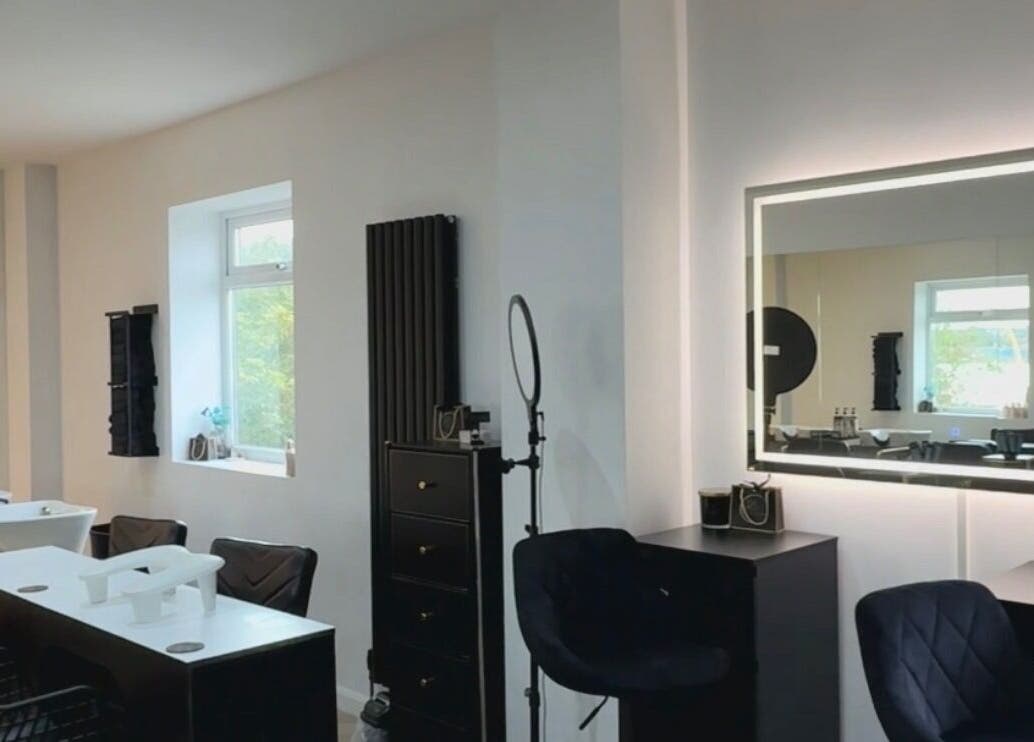 Interior of Girlcode Beauty Studio in Wirral, England, GB featuring elegant salon setup and modern decor.