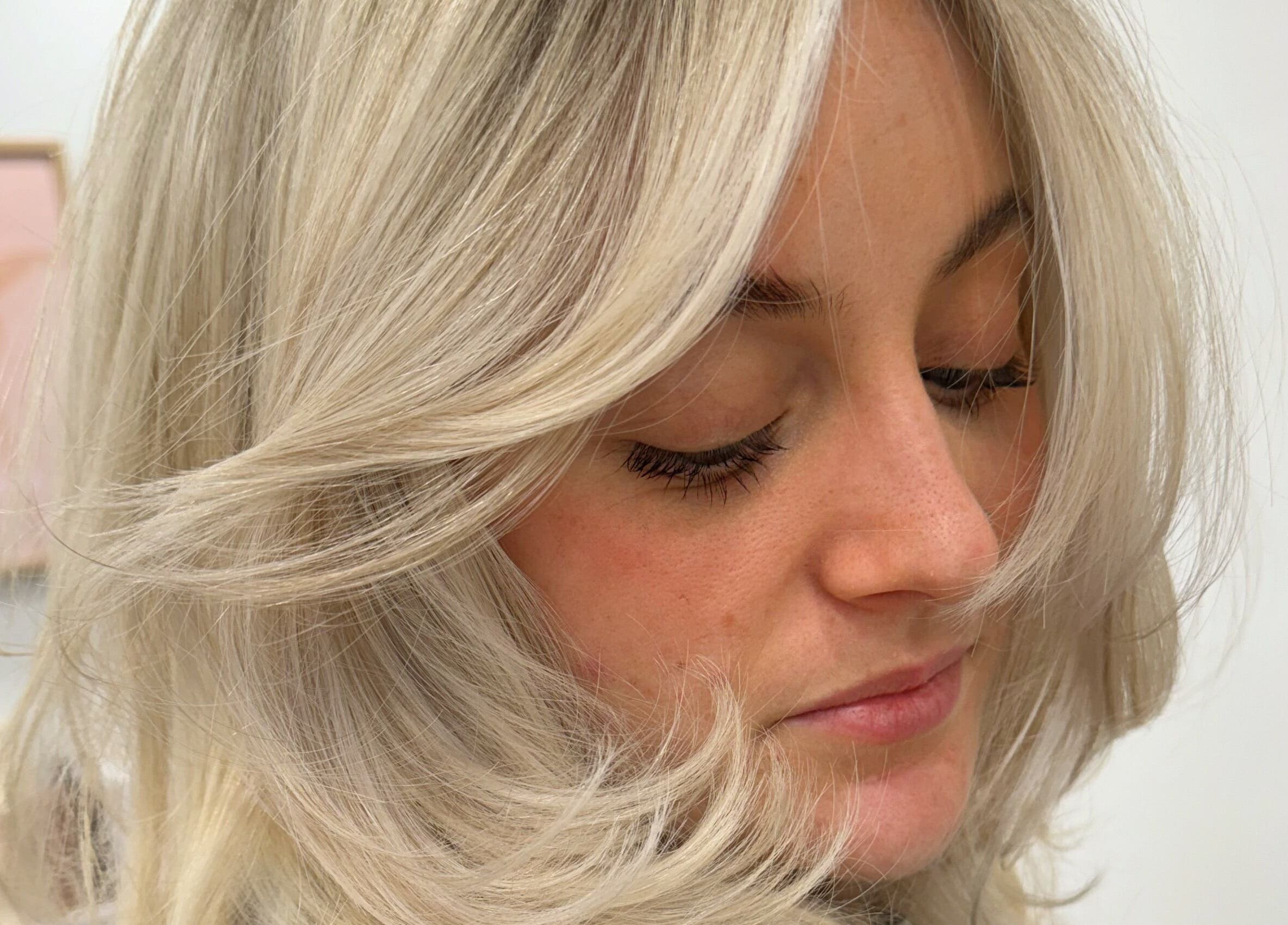 Elegant blonde hairstyle at StudioBlonde By Tahlia in Mona Vale, New South Wales, AU.