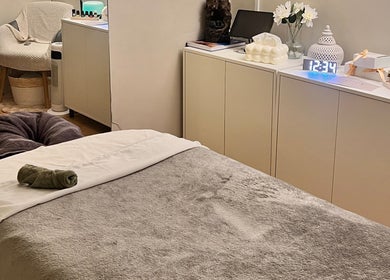 Cozy massage room setup at Mind & Soul Massage Therapy in Dublin, County Dublin, IE.