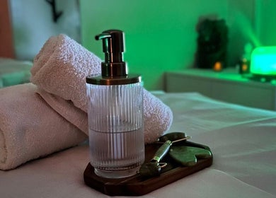 Relaxing massage setup at Mind & Soul Massage Therapy in Dublin, County Dublin, IE with towels and diffuser.