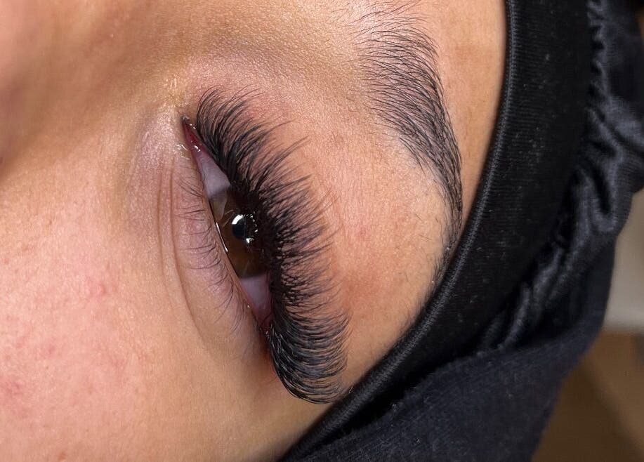 Close-up of lush eyelash extensions at Aaliyahlashh, Crawley, England, GB.