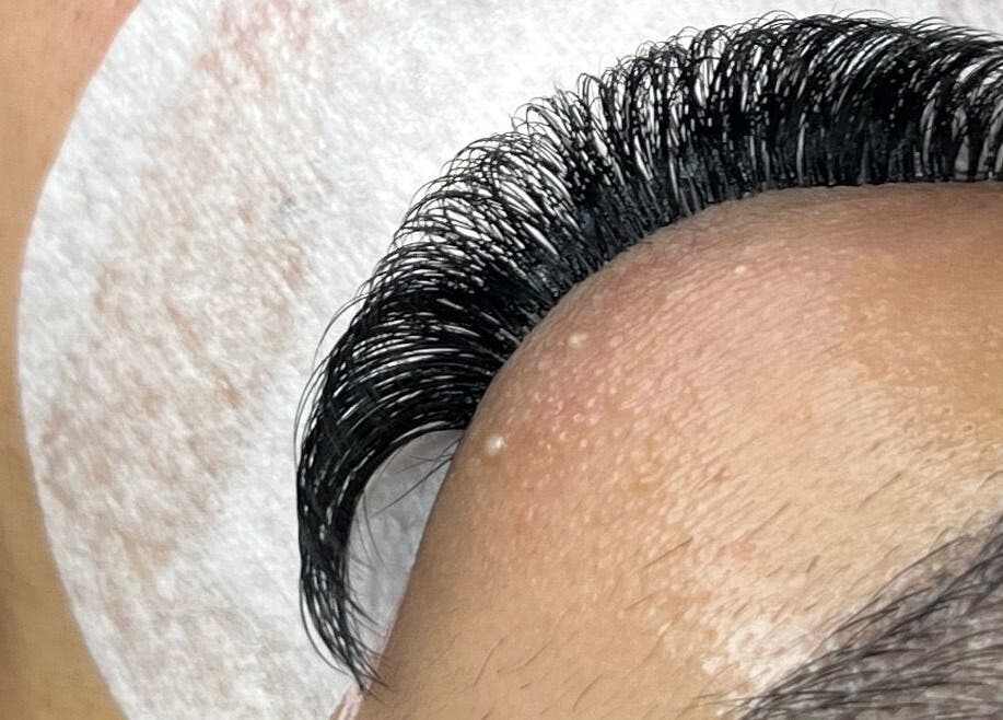 Voluminous eyelash extensions at Aaliyahlashh in Crawley, England, GB, showcasing precise application.