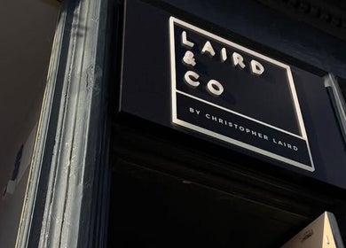 Laird & Co by Christopher Laird sign on storefront, Edinburgh, Scotland, GB.