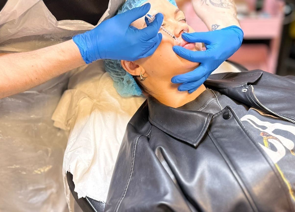 Beauty treatment in progress at Hair & Aesthetics By Ryan, Wyboston, England, GB.