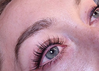 Close-up of eyelash extensions at Complete Beauty by Cathy, Neutral Bay, New South Wales, AU.