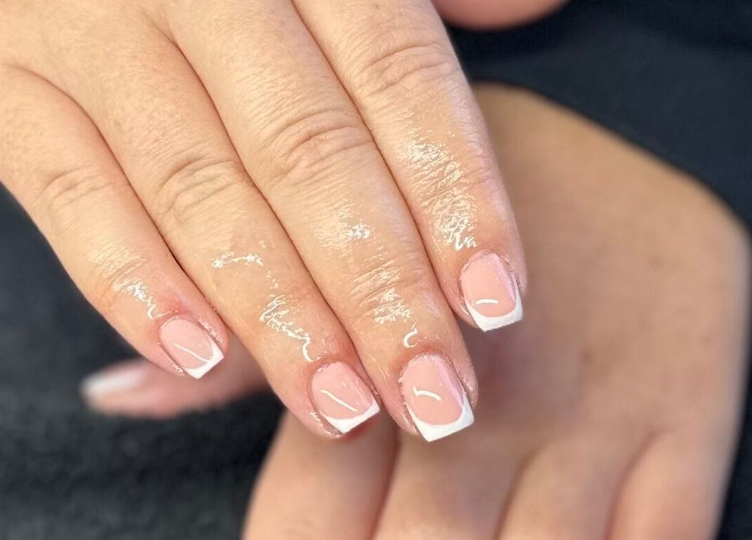 Close-up of a French manicure at The Nail and Lash Lounge Perth, located in Perth, Scotland, GB.