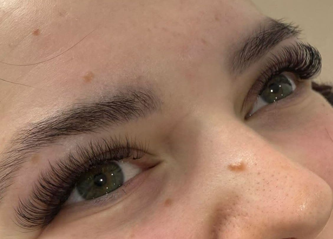 Close-up of eyelash extensions at The Nail and Lash Lounge Perth, Perth, Scotland, GB.
