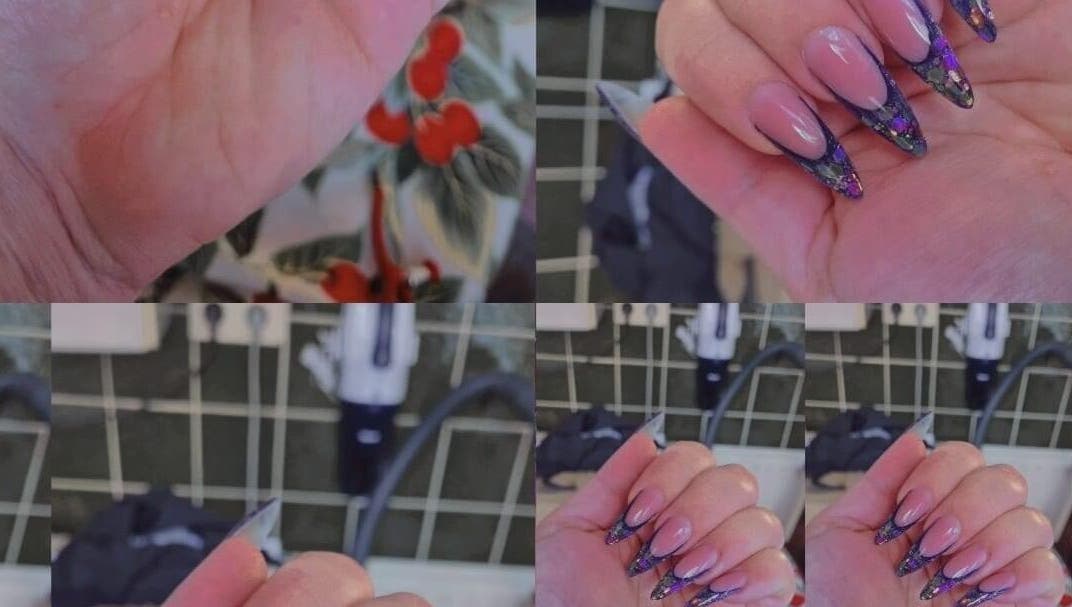 Prachtige nagels met glinsterend design bij Lets Get Nailed, Den Haag, Zuid-holland, NL.