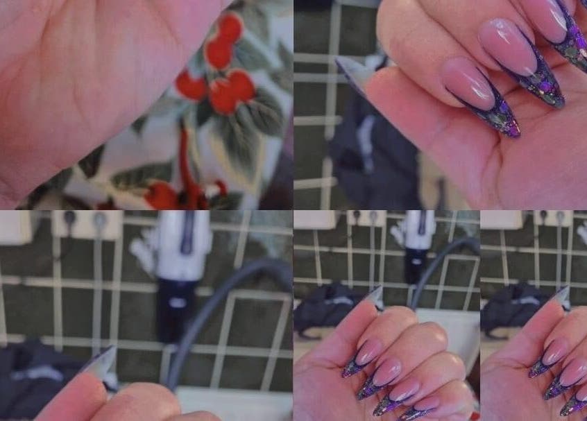 Prachtige nagels met glinsterend design bij Lets Get Nailed, Den Haag, Zuid-holland, NL.