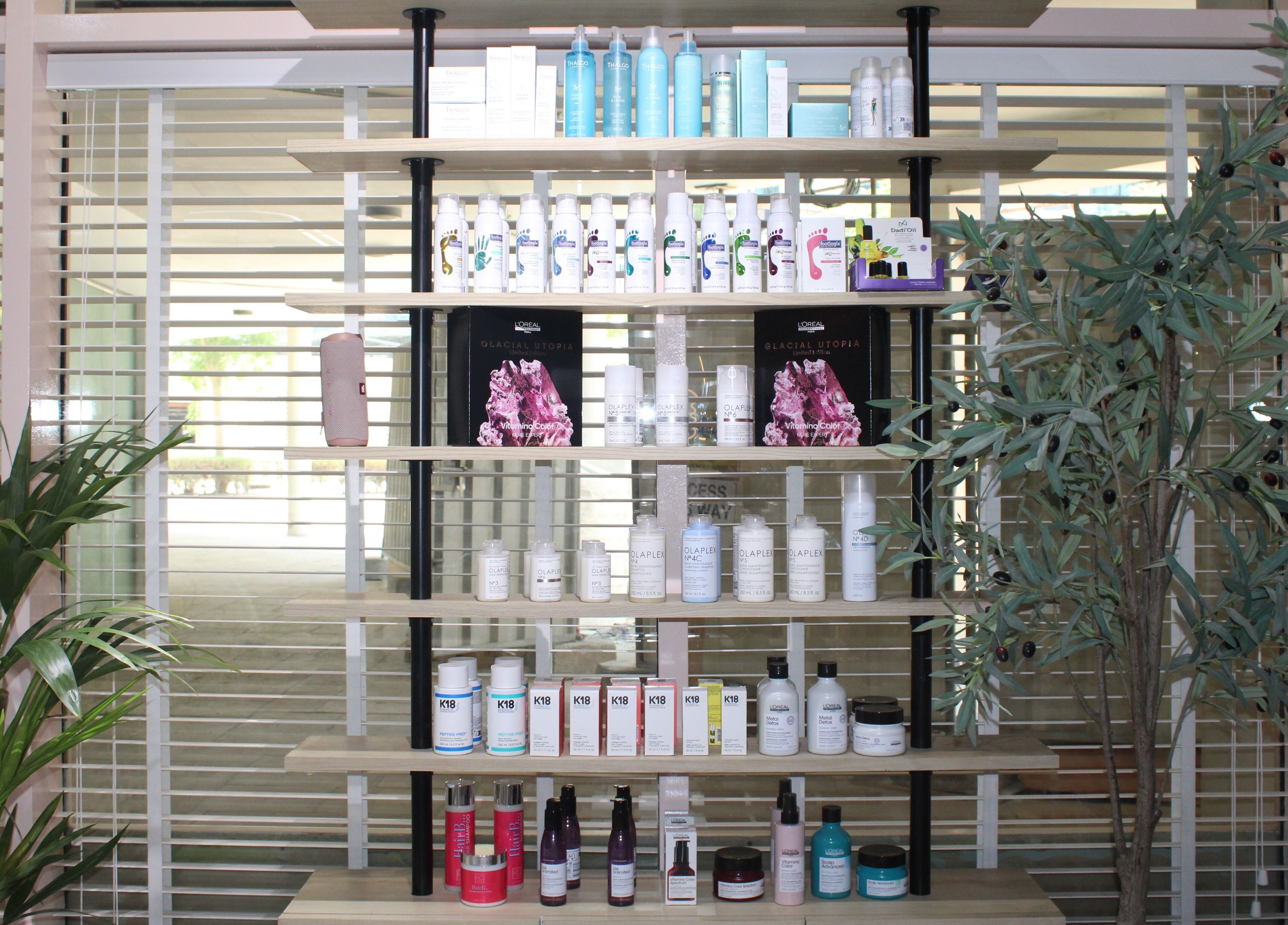 Product display at Peach Beauty Bar, Dubai, Dubai, AE, showcasing premium beauty products.