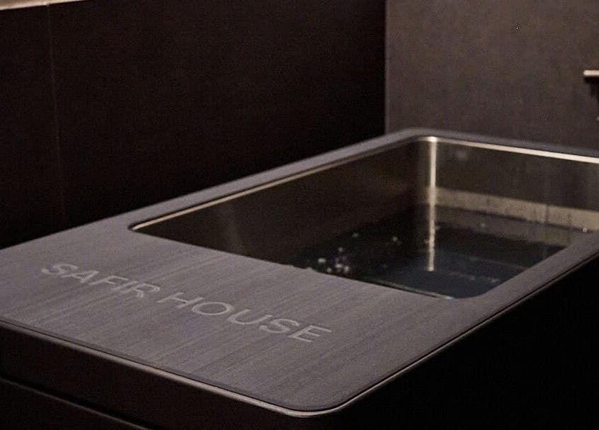 Luxurious spa basin at Safir House in Merimbula, New South Wales, AU. Perfect for relaxation and beauty treatments.