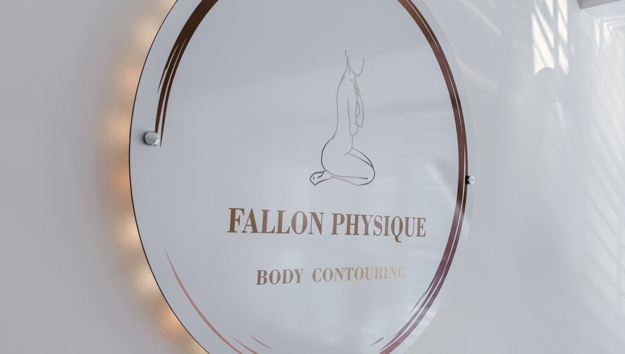 Fallon Physique sign displaying body contouring services in Bordon, England, GB with stylish design.