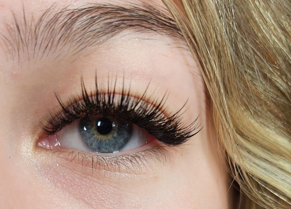 Close-up of expertly crafted eyelash extensions at Crystal Spa, Perth, Western Australia, AU.