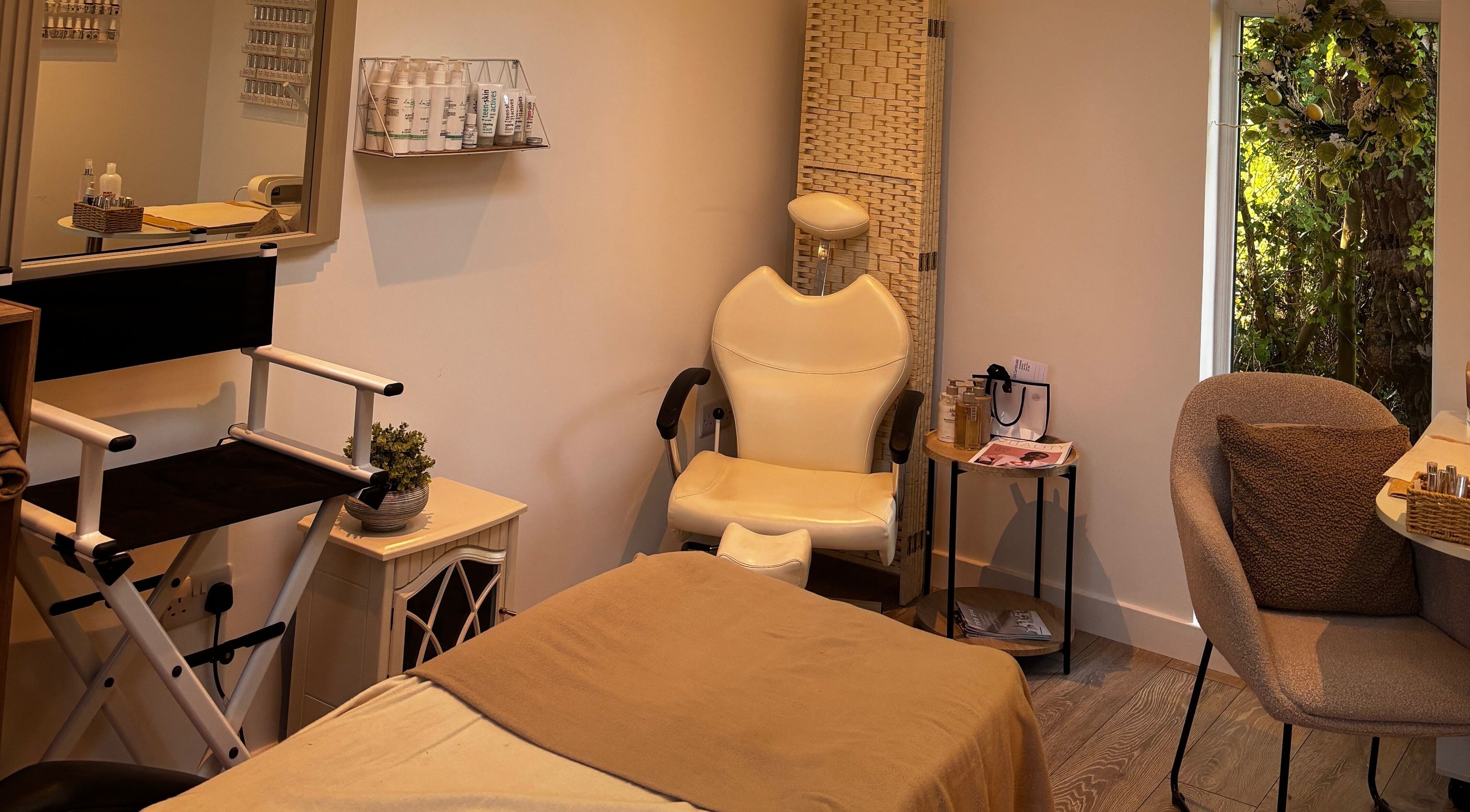 Cozy beauty room at Beauty By Lucy Clare, Craven Arms, England, GB with chair and relaxing decor.