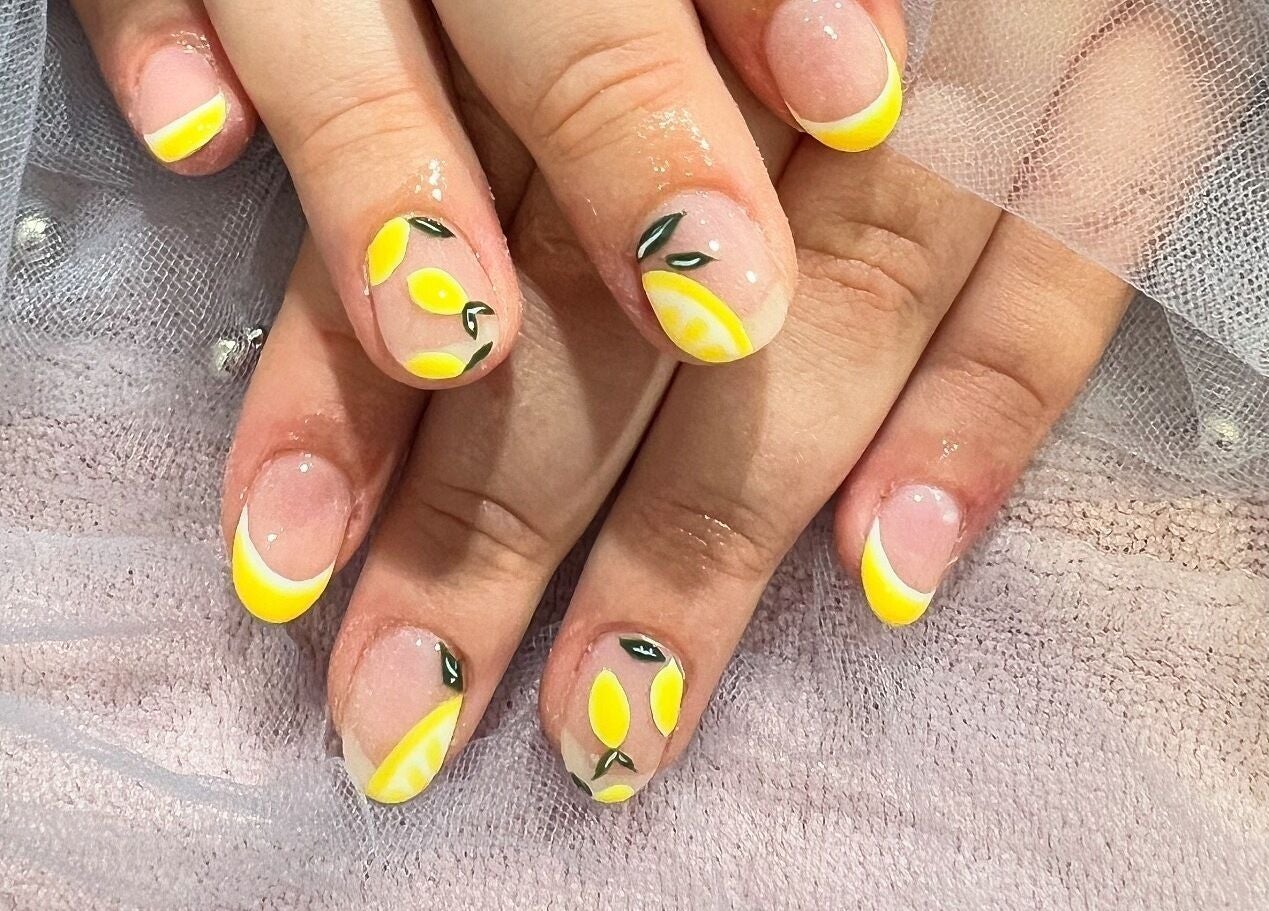Stunning lemon-themed nail art at Coco Nails and Beauty, Auckland, Auckland, NZ. Perfect for vibrant styles.