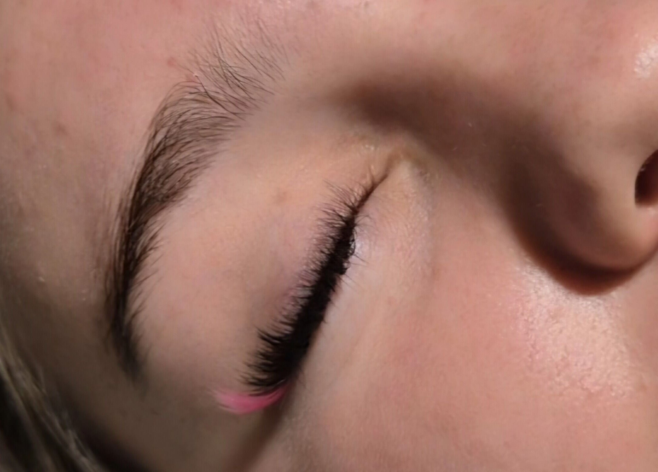 Close-up of lash extensions at K Lash Extensions, Johnston, Northern Territory, AU.