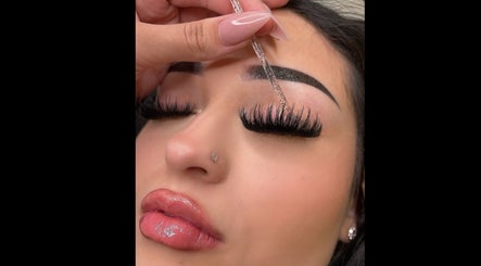 Client receiving lash extension treatment at Iconic Lash Babe, Melbourne, Victoria, AU.