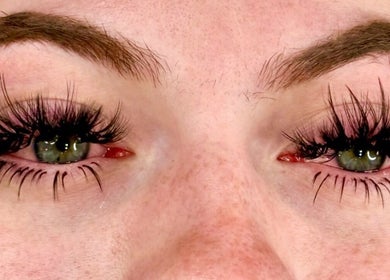 Close-up of elegant eyelash extensions by Iconic Lash Babe, Melbourne, Victoria, AU.