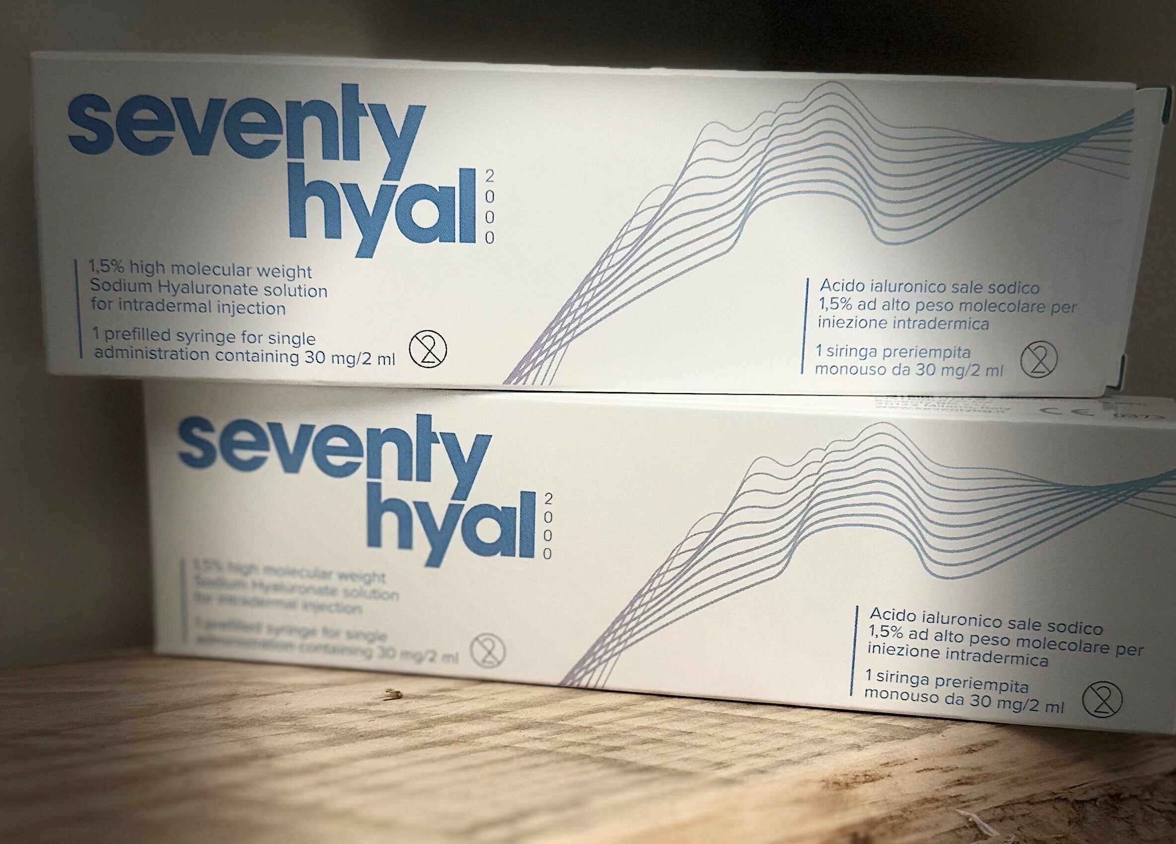 Seventy hyal boxes at Aesthetics by Kinga Jambor, Nottingham, England, GB emphasizing advanced beauty solutions.