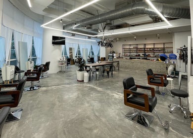 Interior of La FIORERE Korean Hair Salon 1 Mont kiara in Kuala Lumpur. Modern chairs and styling stations.