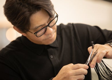 Stylist expertly cutting hair at La FIORERE Korean Hair Salon 1 Mont Kiara, Kuala Lumpur, Wilayah Persekutuan Kuala Lumpur, MY.