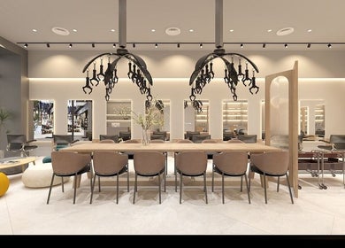 Elegant interior of La FIORIRE Korean Hair Salon PAVILION Bukit Jalil in Kuala Lumpur, MY, showcasing stylish decor.