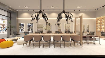 Modern interior of La FIORIRE Korean Hair Salon PAVILION Bukit Jalil in Kuala Lumpur, Malaysia.