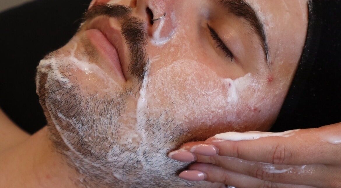 Relaxing facial massage for men's skincare at Skinlibrium, Canning Vale, Western Australia, AU.