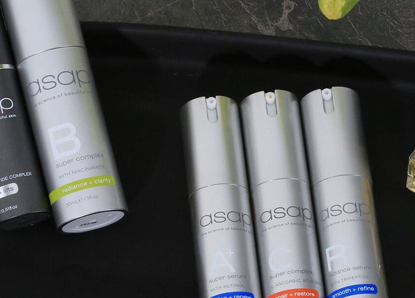 ASAP skincare products on display at Skinlibrium, Canning Vale, Western Australia, AU.