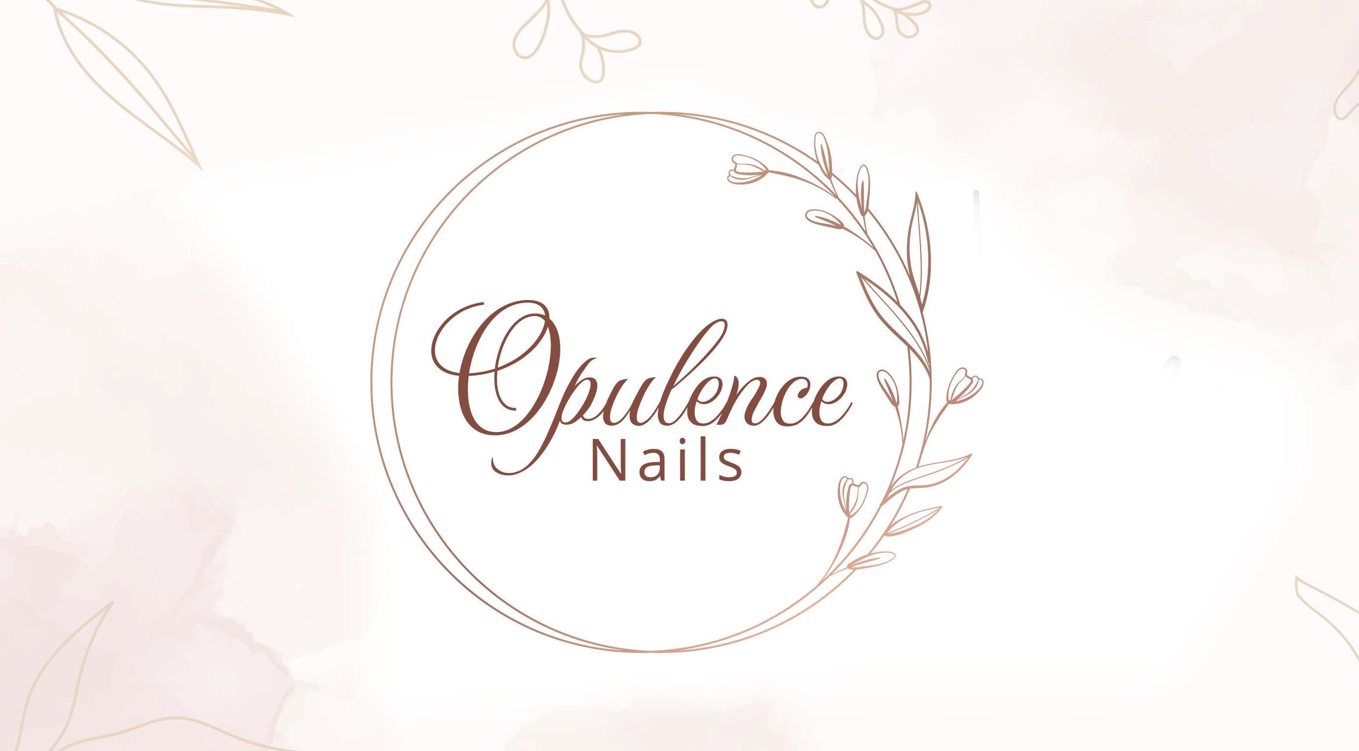 Elegant logo of Opulence Nails, Middle Sackville, Nova Scotia, CA with floral design.