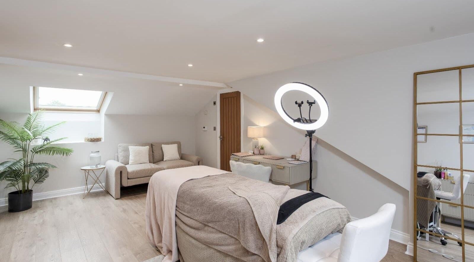 Serene treatment room at Skin Serenity, featuring cozy decor in Bishopthorpe, England, GB.