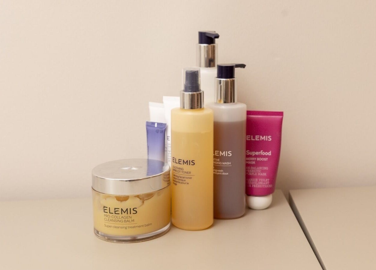 Elemis skincare products elegantly displayed at Skin Serenity, Bishopthorpe, England, GB for a premium experience.