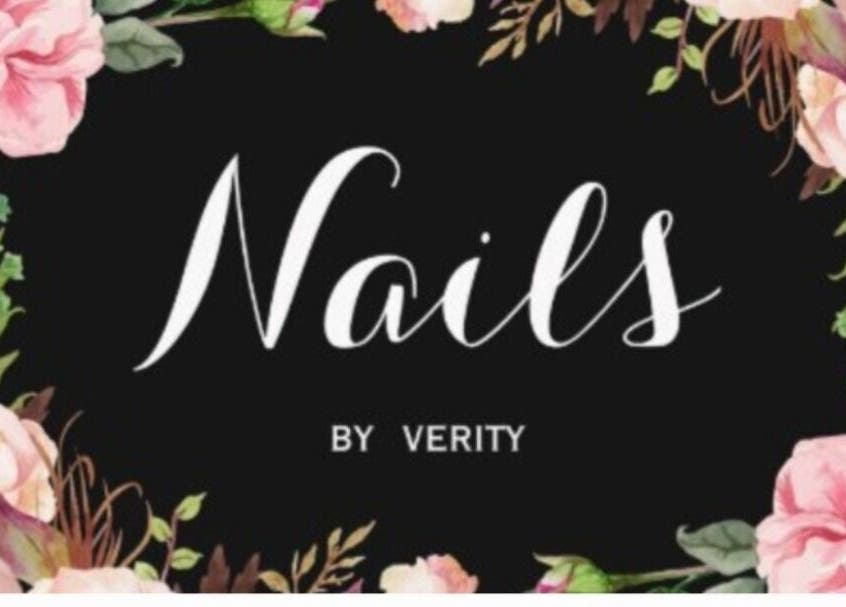Elegant Nails by Verity logo with floral border in Tenterden, England, GB.