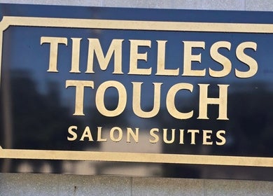 Timeless Touch Salon Suites sign near Kimberly’s Chair, New Port Richey, Florida, US.