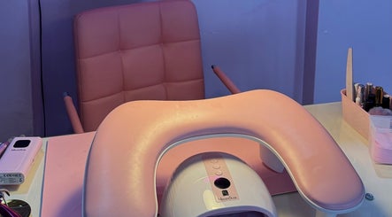 MCR Beauty Room's pink manicure station featuring modern equipment in Worsley, England, GB.