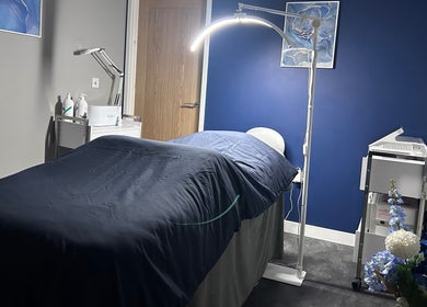 Relaxing treatment room at Natalies Beauty Room, Blandford Forum, England, GB, featuring a cozy massage table.