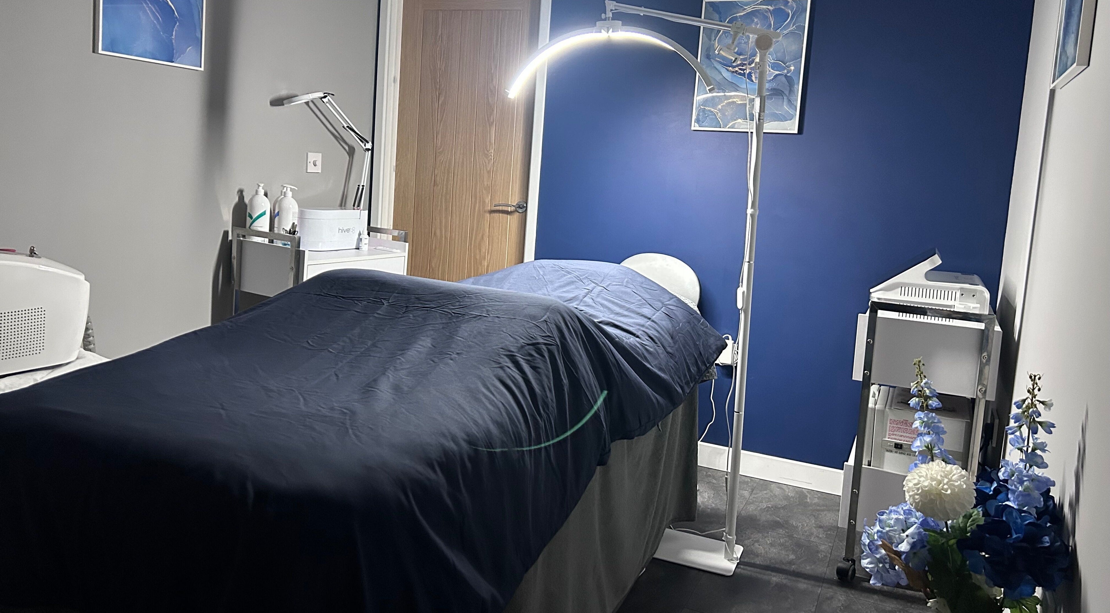 Relaxing treatment room at Natalies Beauty Room, Blandford Forum, England, GB, featuring a cozy massage table.