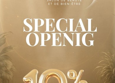 ˈByo͞odəfəl.USA grand opening announcement in Baldwin, New York, US with golden promotional details.