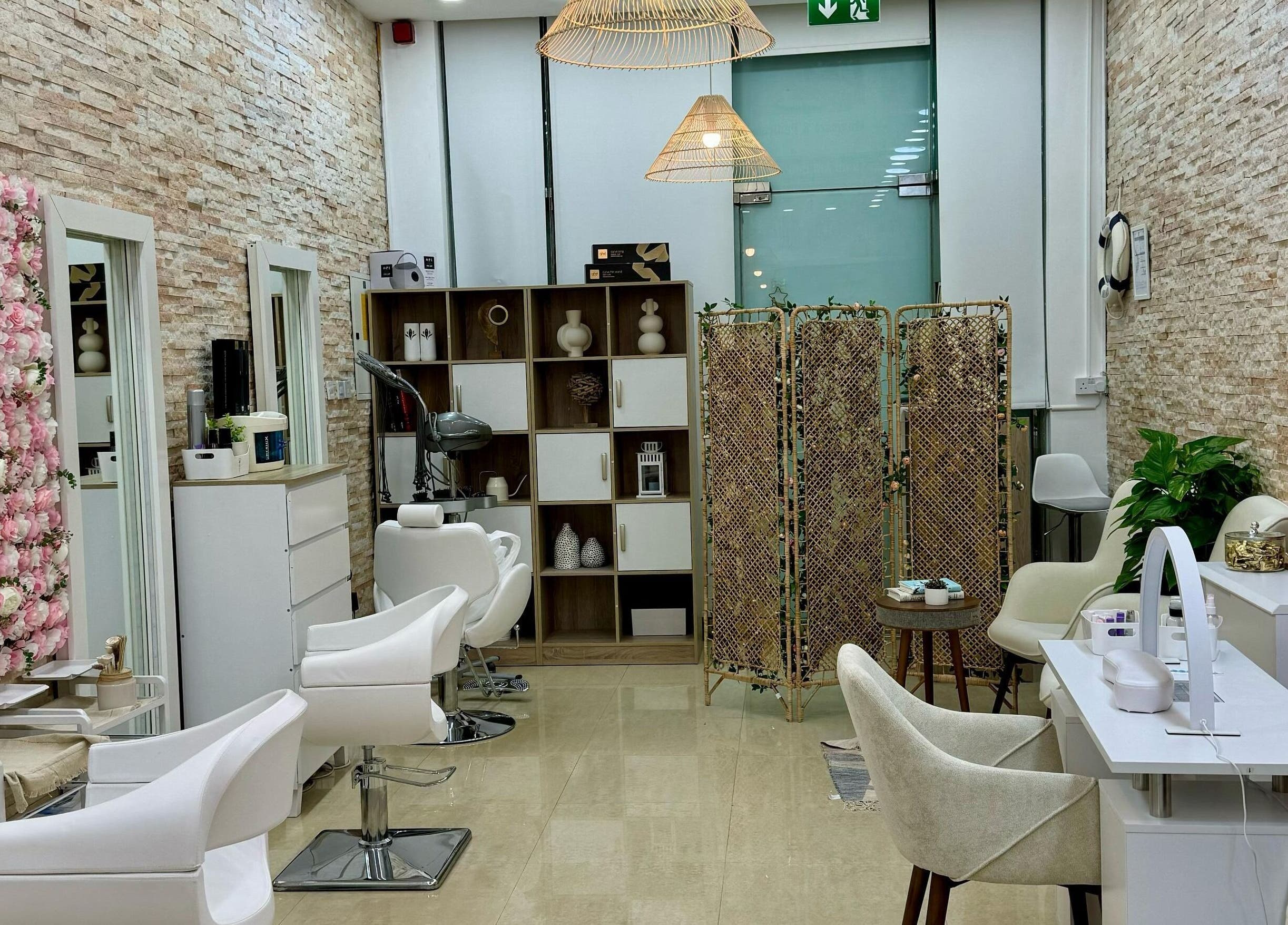 Elegant interior of Korean Digital Perm Salon in Dubai, Dubai, AE, featuring stylish decor and modern facilities.